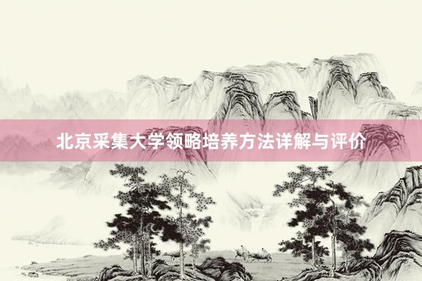 北京采集大学领略培养方法详解与评价